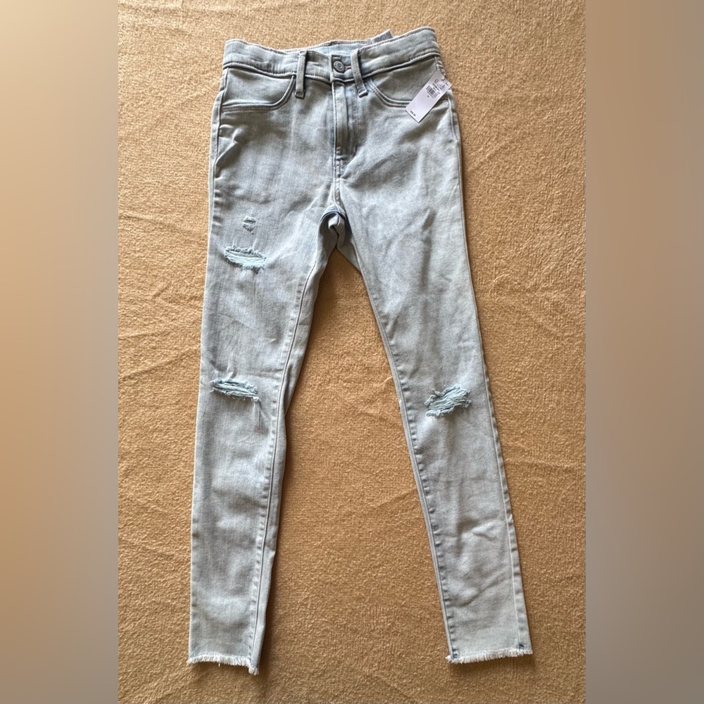 Old Navy Girls Light Denim Distressed Ballerina Jeggings